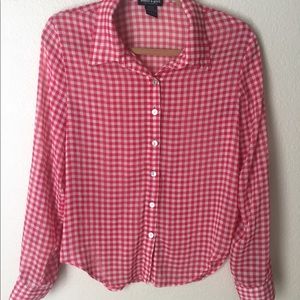 A plaid shirt red and white.
